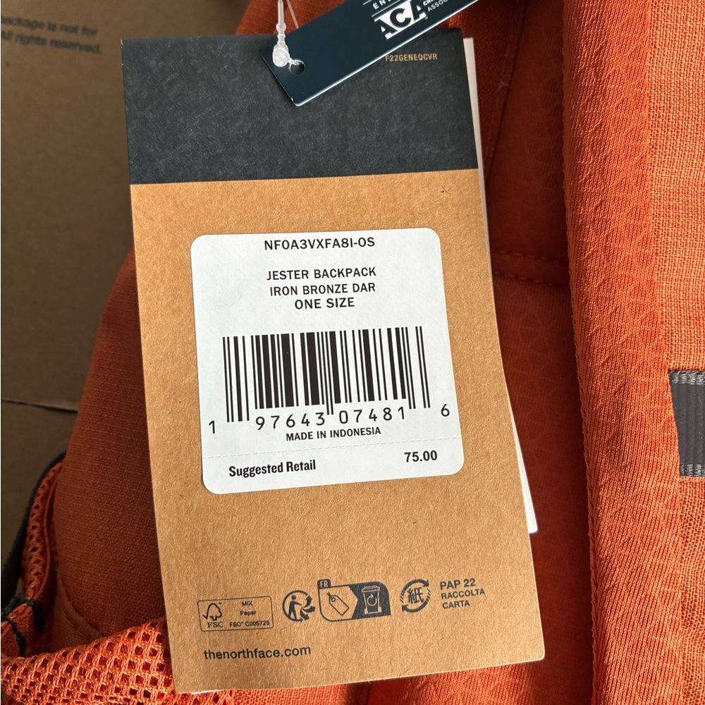 The North Face Jester Laptop Backpack Iron Bronze Dark Heather Orange One Size - Picture 13 of 15